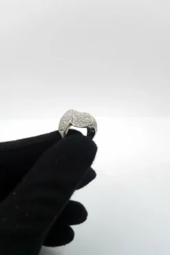 Bague or blanc et diamants 1,50 ct