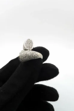 Bague or blanc et diamants 1,50 ct