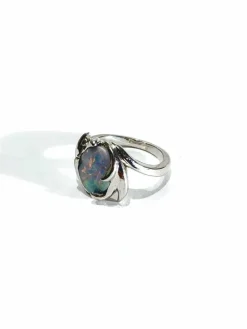 Bague or blanc et opale
