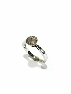Bague or blanc et pavage diamants