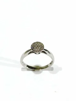 Bague or blanc et pavage diamants
