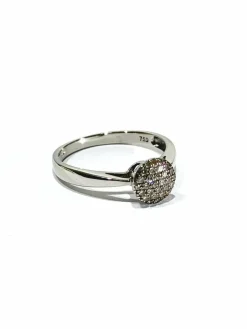 Bague or blanc et pavage diamants