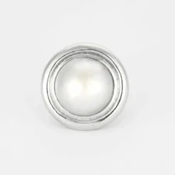 Bague or blanc et perle mabé