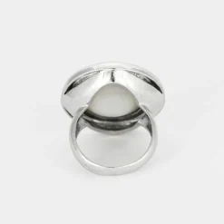 Bague or blanc et perle mabé