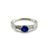 Bague or blanc et saphir et diamants