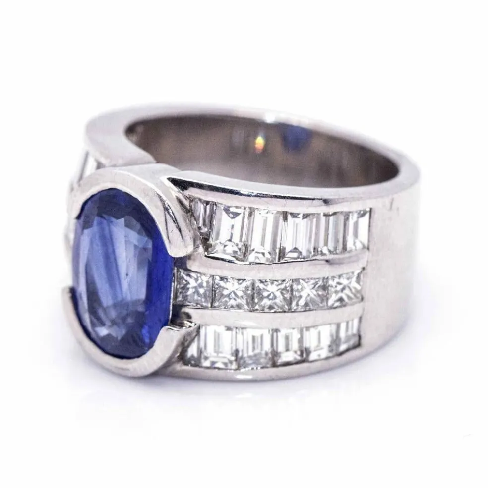 Bague Or Blanc et Saphir CASHEMIRA