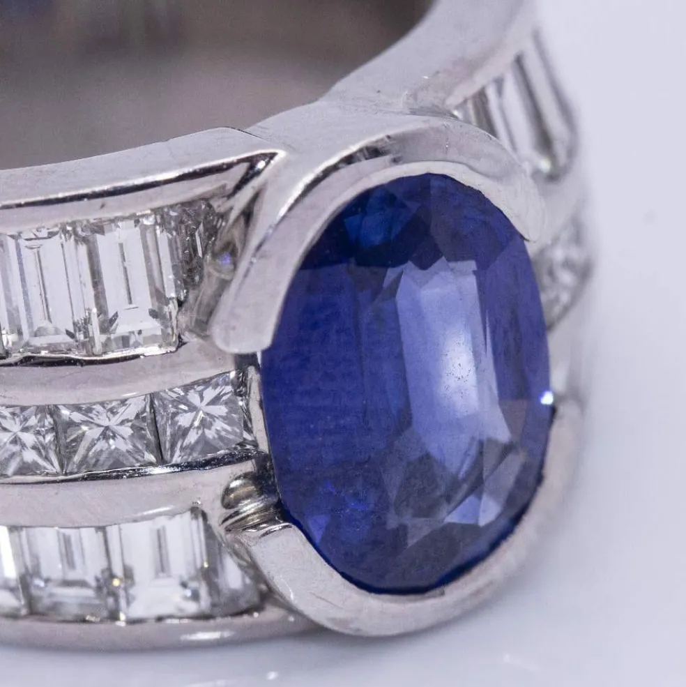 Bague Or Blanc et Saphir CASHEMIRA