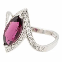 Bague Or blanc Grenat Almandin