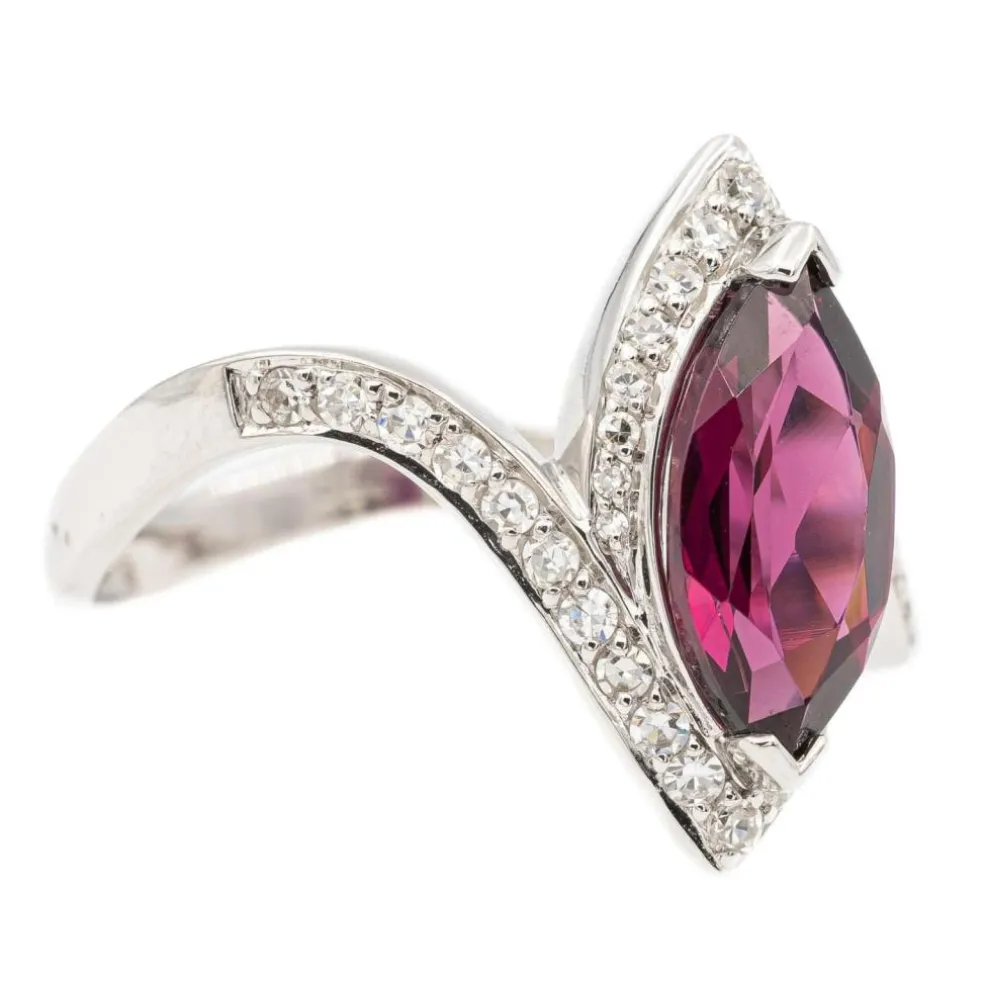 Bague Or blanc Grenat Almandin