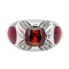 Bague Or blanc Grenat, Diamant