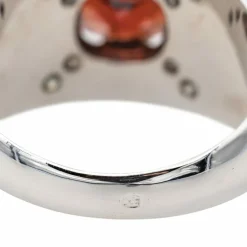 Bague Or blanc Grenat, Diamant