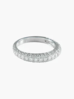 BAGUE OR BLANC JONC/BRILLANTS