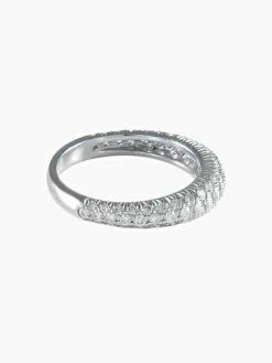 BAGUE OR BLANC JONC/BRILLANTS