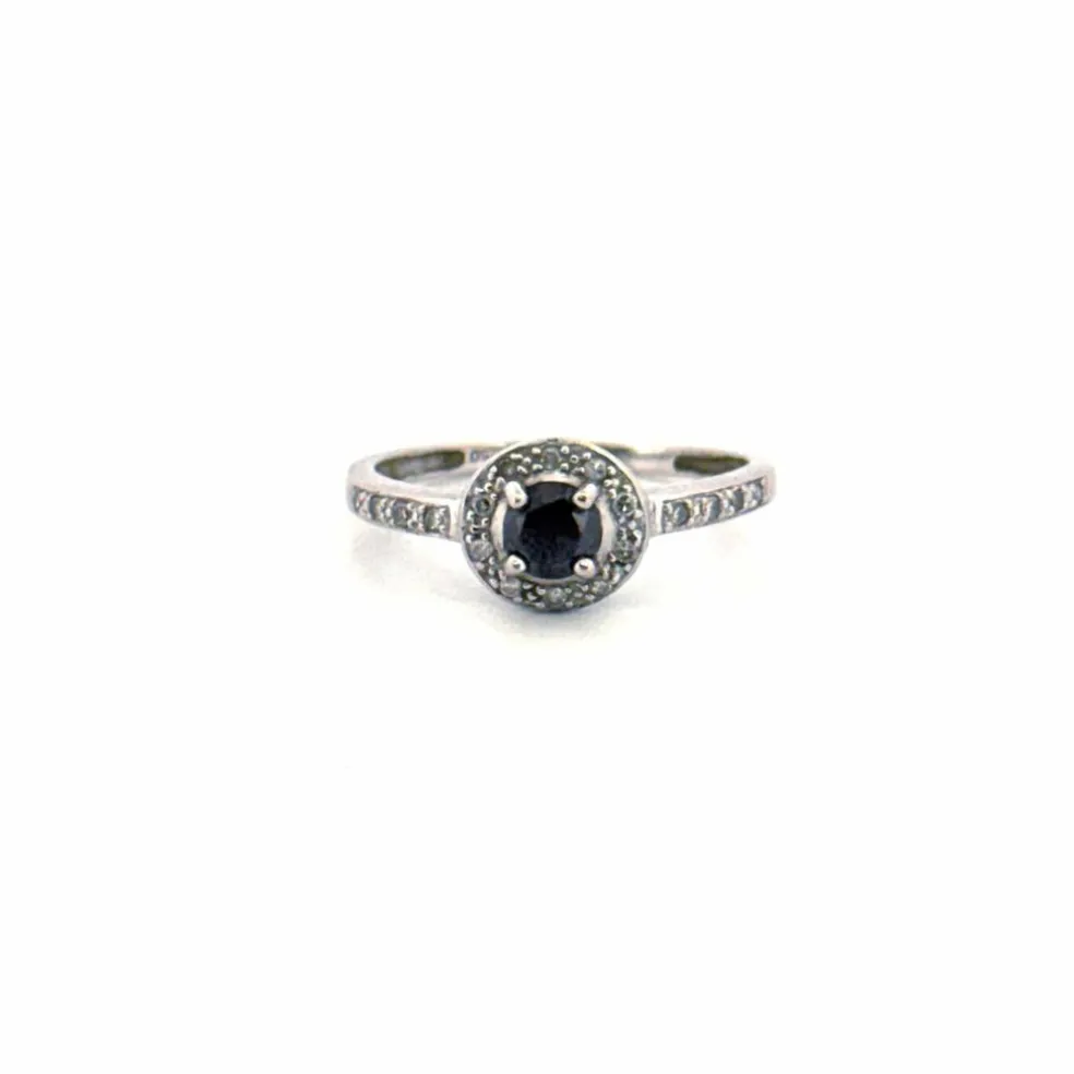 Bague Or Blanc 18k & Diamant Noir