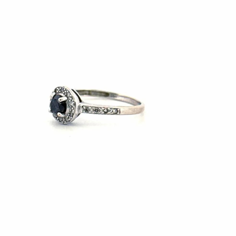 Bague Or Blanc 18k & Diamant Noir