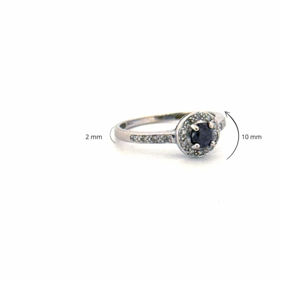 Bague Or Blanc 18k & Diamant Noir