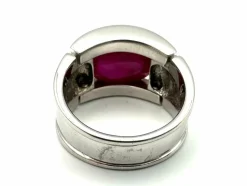 Bague or blanc 18K, diamants et rubis 11ct certifié