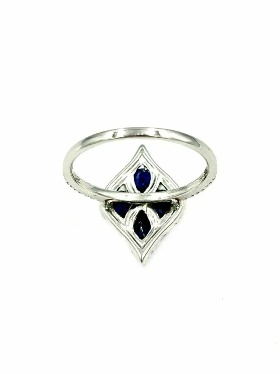 Bague Or Blanc 14K Saphir et Diamants