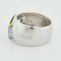 Bague or blanc Maison Feraud - aigue-marine et diamants