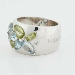 Bague or blanc Maison Feraud - aigue-marine et diamants