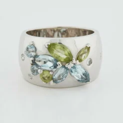 Bague or blanc Maison Feraud - aigue-marine et diamants