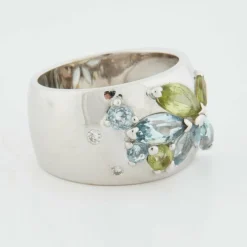 Bague or blanc Maison Feraud - aigue-marine et diamants
