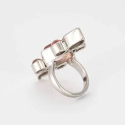 Bague or blanc Marquise Rose