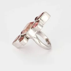 Bague or blanc Marquise Rose