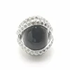 Bague or blanc, onyx & diamants