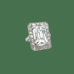 Bague or blanc oxyde de zirconium et diamants