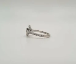 Bague or blanc palladié sertie de diamants naturels