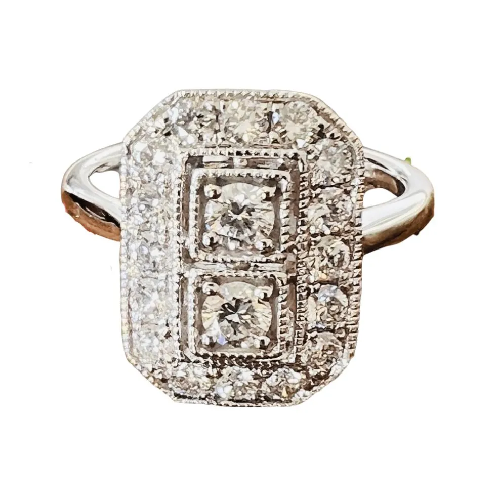Bague Or Blanc Pavage De Brillants