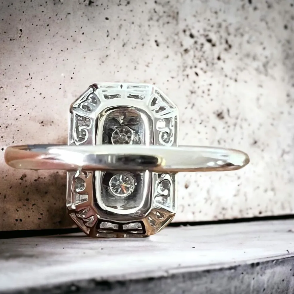 Bague Or Blanc Pavage De Brillants