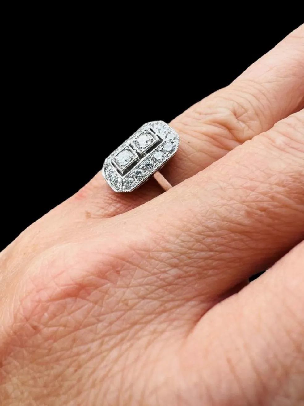 Bague Or Blanc Pavage De Brillants