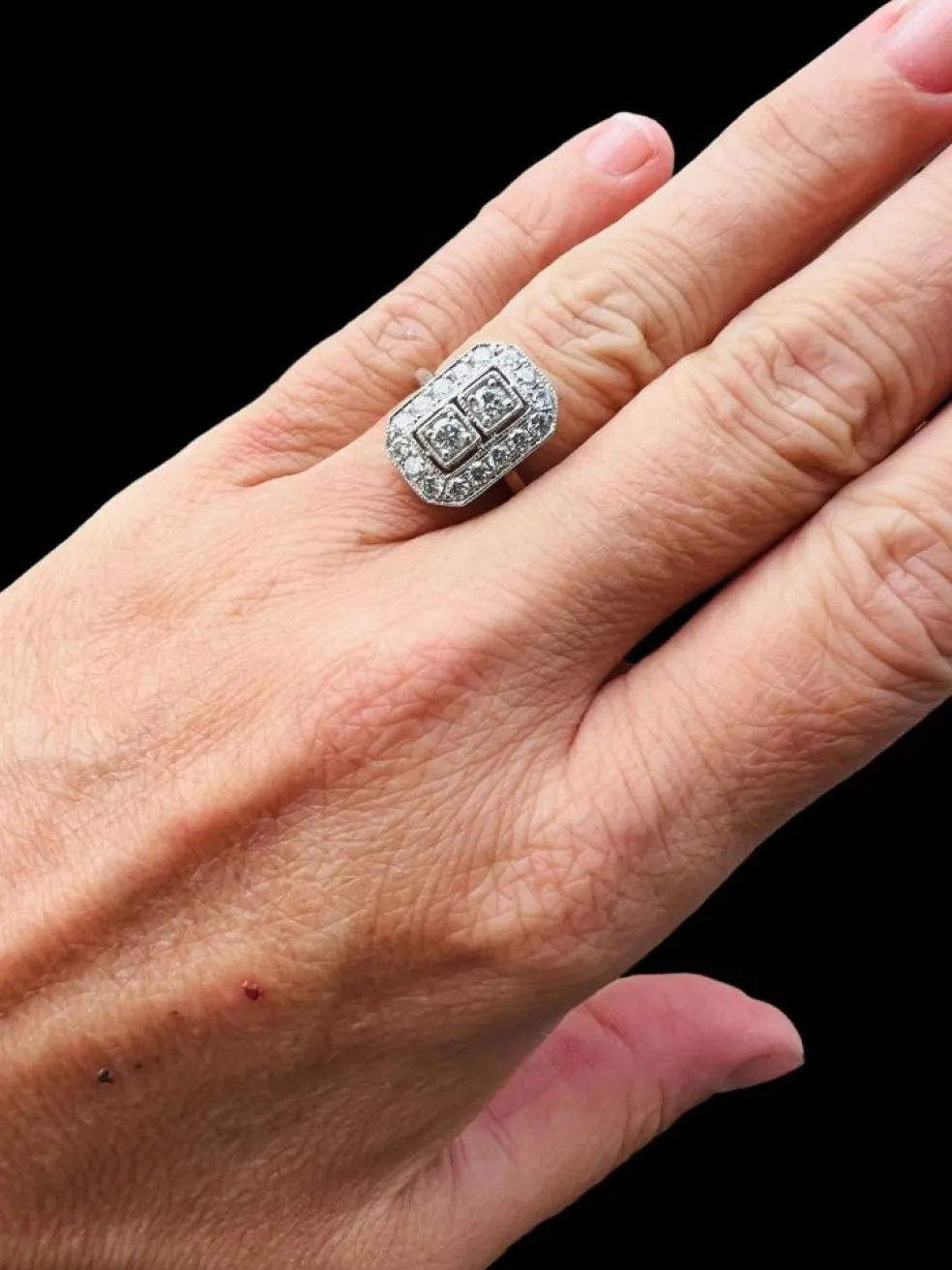 Bague Or Blanc Pavage De Brillants
