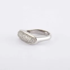 Bague Or blanc pavage diamants