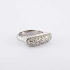Bague Or blanc pavage diamants