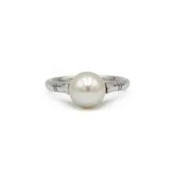 Bague or blanc perle