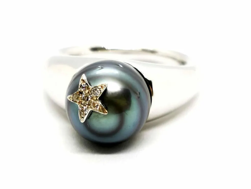 Bague Or blanc Perle