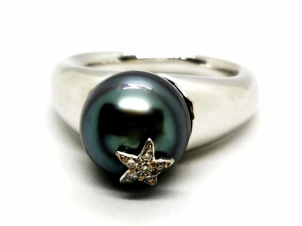Bague Or blanc Perle