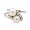 Bague Or blanc Perle de culture, Diamant