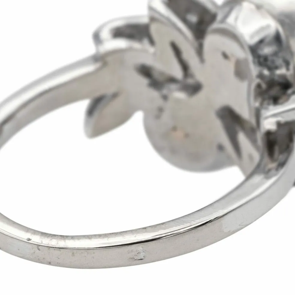 Bague Or blanc Perle de culture, Diamant