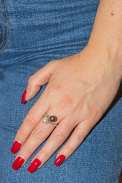 Bague Or blanc Perle de Tahiti