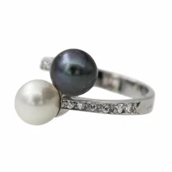 Bague Or blanc Perle de Tahiti