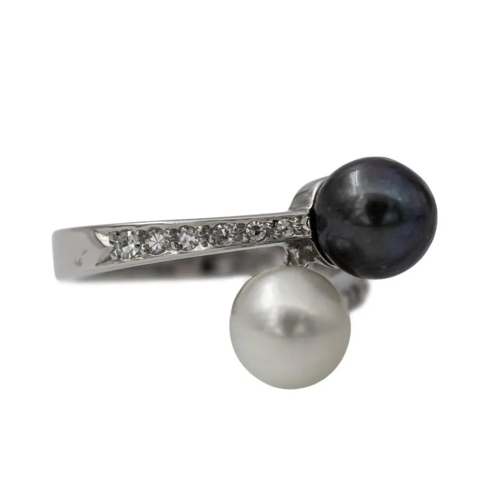 Bague Or blanc Perle de Tahiti