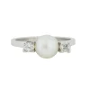 Bague Or blanc Perle Diamants
