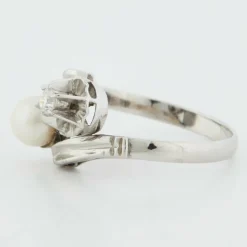 Bague Or blanc Perle Diamant