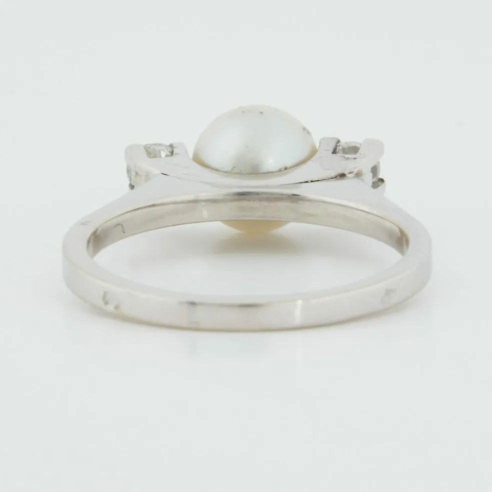 Bague Or blanc Perle Diamants