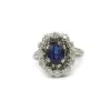 Bague Or blanc Platine Saphir Diamants
