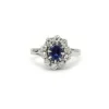 Bague Or blanc Platine Saphir Diamants